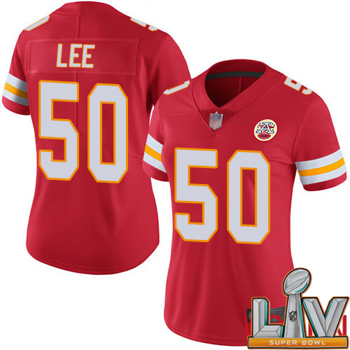 Super Bowl LV 2021 Women Kansas City Chiefs #50 Lee Darron Red Team Color Vapor Untouchable Limited Player Nike NFL Jersey->women nfl jersey->Women Jersey